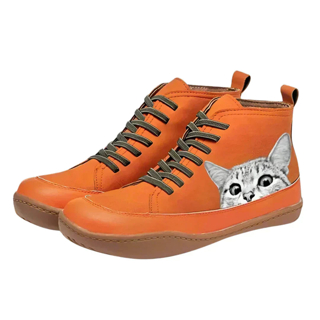 ANNI | Leather Ankle Boots for Cat Lovers