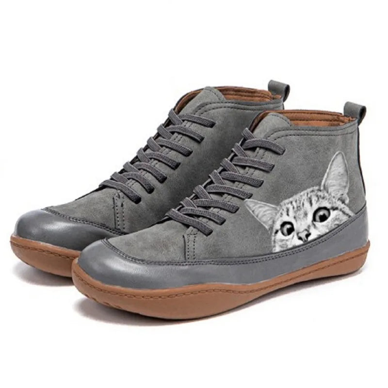 ANNI | Leather Ankle Boots for Cat Lovers