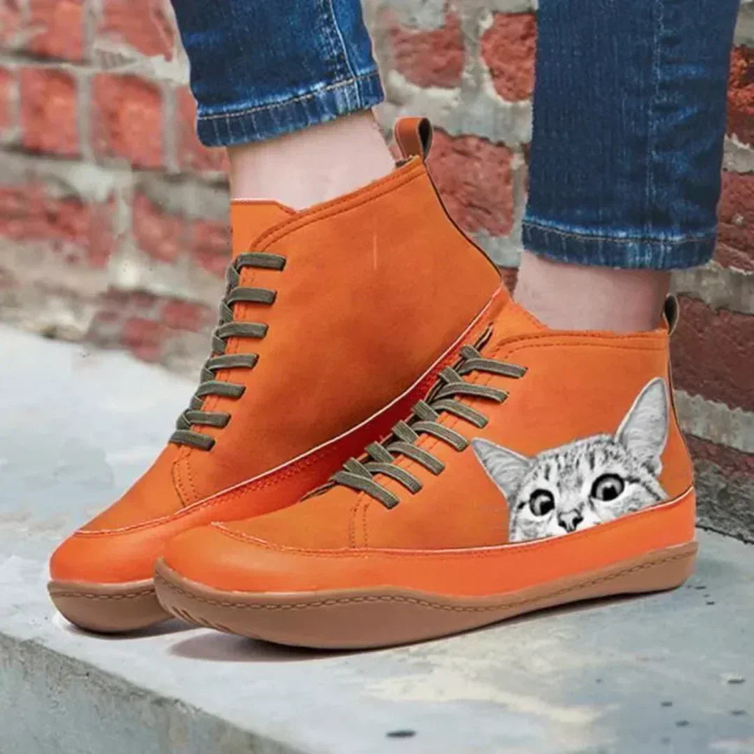 ANNI | Leather Ankle Boots for Cat Lovers
