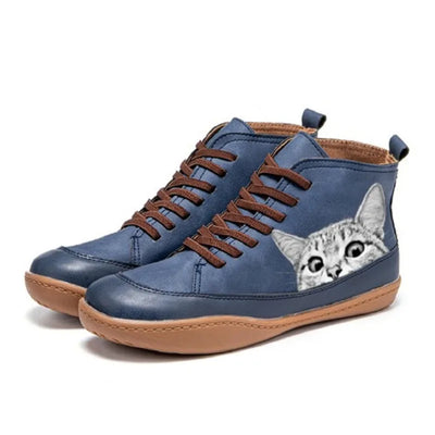 ANNI | Leather Ankle Boots for Cat Lovers