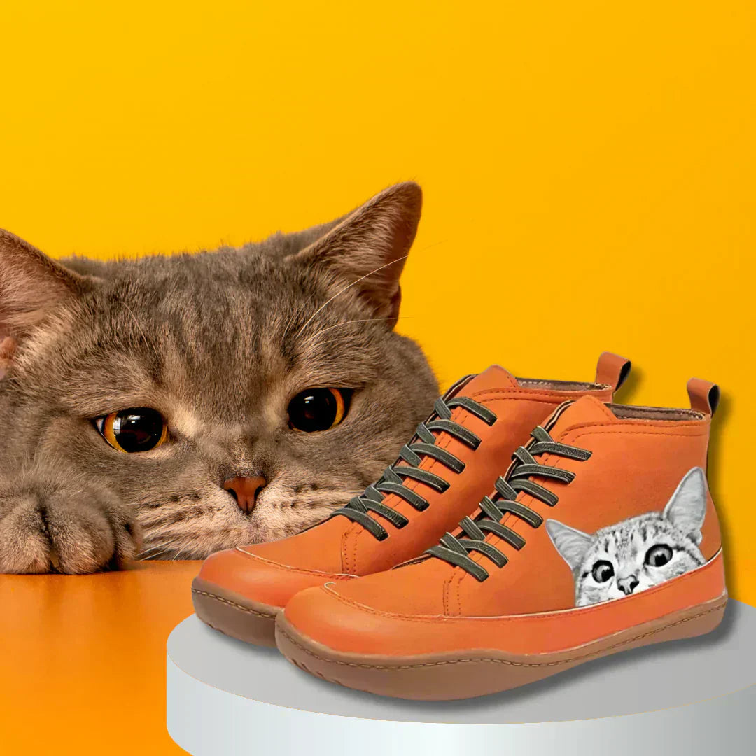 ANNI | Leather Ankle Boots for Cat Lovers